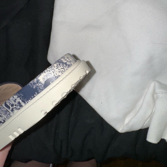 Dior woman DWay Slide 'Toile de Jouy Flowers Embroidered - Deep Blue - Picture 10 of 11